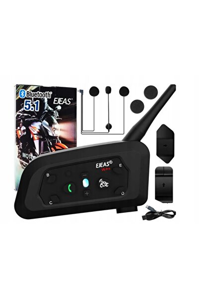 NO BRAND EJEAS V6 PRO + INTERCOMUNICATOR MOTO 1 cască BLUETOOTH USB-C