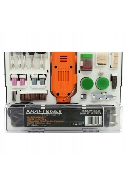 Kraft&dele Slefuitor electric mini, set 235, portabil.