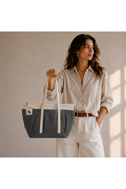 Bordglow NovaGlow Design Serisi – Küçük boy Füme - Premium Kanvas Çanta - Tot...