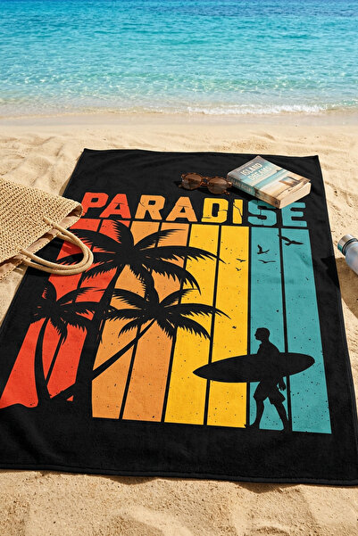 Moud's Digital Printed 70X150Cm Paradise Patterned Beach Towel - Bath Towel -...