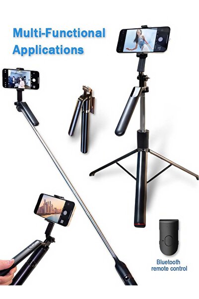 Generic 180cm Extendable Selfie Stick Tripod with Bluetooth Remote Rotatable ...