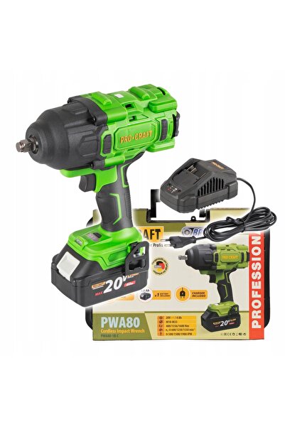 ProCraft Pdr Tools Cheie de impact fără perii, cu acumulator, 1/2'', 20V, set...