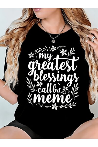 Ekim11 تي شيرت نسائي مزود بعبارة "My Greatest Blessings Call Bri"، ذو ياقة دا...