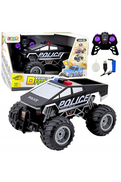 LeanToys Mașină telecomandată off-road RC 1:16 POLIȚIE cu LED și pulverizare