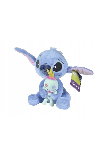 SIMBA-SMOBY Jucărie de pluș Stitch cu Scrump, 25 cm, ideală pentru copii 0+ luni