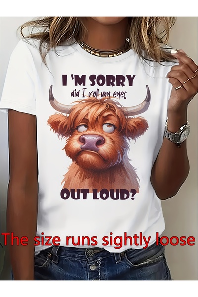 Ekim11 تي شيرت نسائي مطبوع عليه "I'm Sorry Did I Roll My Eyes" بتصميم اسكتلند...