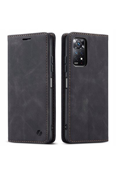 spacecase Husă tip portofel din piele pentru Redmi Note 11 Pro + Sticlă