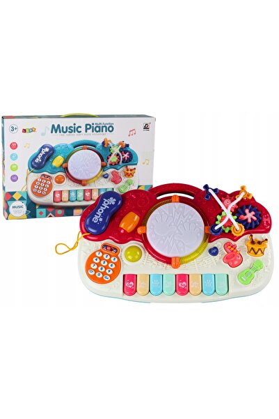 LeanToys Pianinko educațional muzical organic, tobă cu sunete