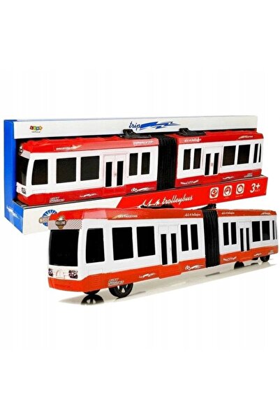 LeanToys Autobuz articulat cu tracțiune prin frecare, roșu