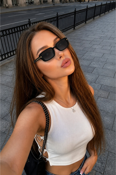 Zzla Masley Uv400 Sun Protection Vintage Black Women's Sunglasses
