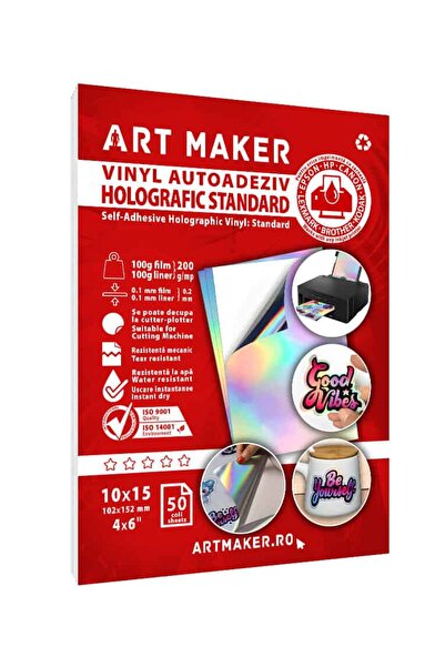 Art Maker Στάνταρ Ολογραφικό Αυτοκόλλητο Βινύλιο, 10x15, 50 φύλλα