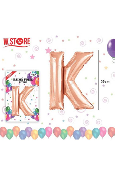 Re Balon folie literă A-Z roz auriu, înălțime 35 cm, autoetanșabil, decor pet...