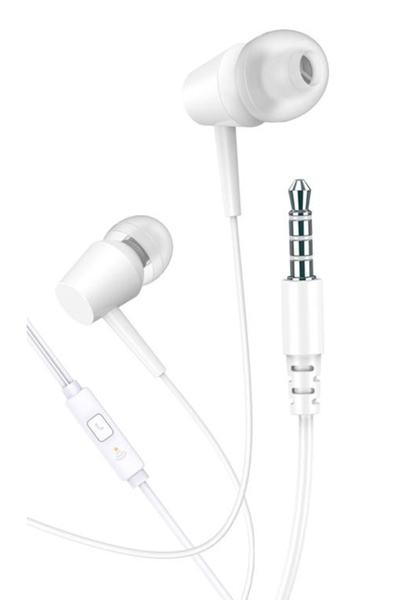 KAKUSİGA earphones με μικρόφωνο KSC-1303, 3.5mm σύνδεση, 10mm, 1.1m, λευκά