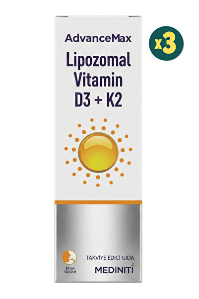 AdvanceMax Lipozomal D3K2 Sprey 30 ml 3 Adet