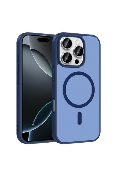 Microsonic Apple iPhone 16 Pro Compatible Case Magsmoke Neo Navy Blue