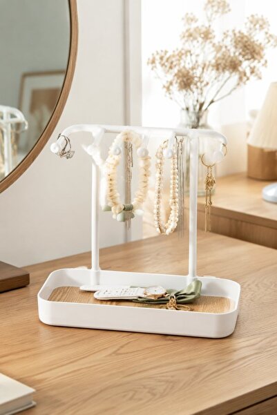 Generic 1 Wooden Multifunction Jewelry Organizer Stand Necklace Earring Ring ...