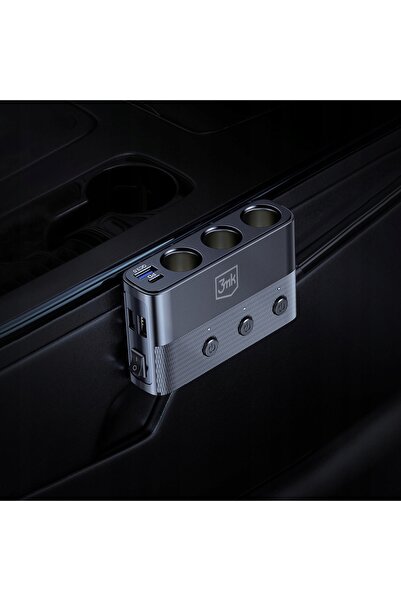 NO BRAND Încărcător auto 3MK Car Power Splitter 120W PD QC PPS USB Negru