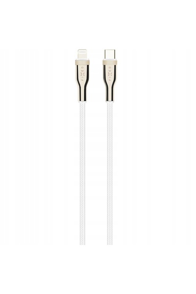 NO BRAND Cablu împletit USB-C - Lightning FIXED 60W 1,2 m Alb