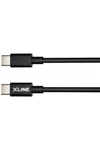 GÖTZE & JENSEN Cablu USB Tip C - USB Tip C negru XLINE 60W 1 m