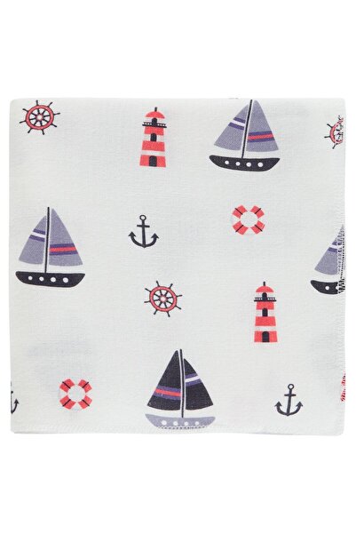Civil Baby Sail Printed Muslin 75*75 Blanket - White