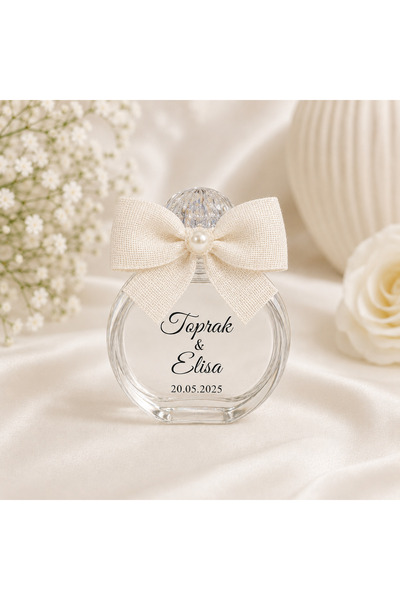 Lalim Aksesuar 10 Adet Kişiye Özel Nikah, Nişan, Düğün Hediyeliği Cam Şişede ...