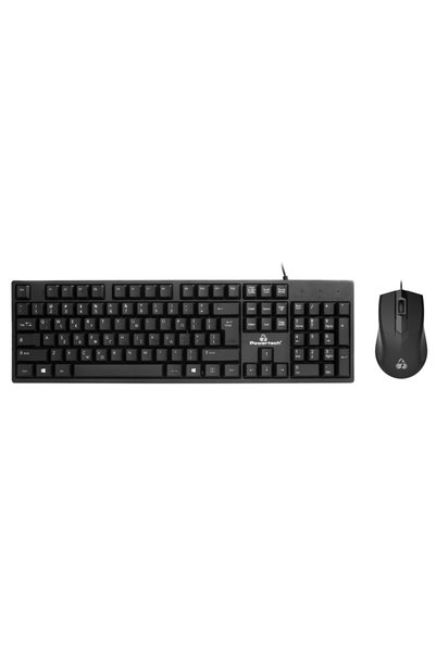 POWERTECH set ποντίκι & πληκτρολόγιο PT-1075, ενσύρματο, 1000DPI, μαύρο