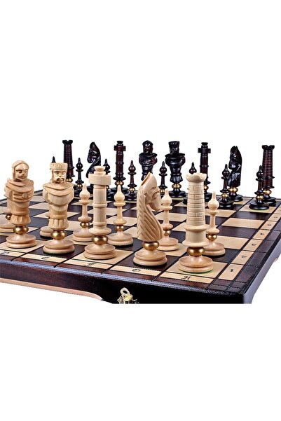 Sunrise Chess & Games Set de șah tradițional ROYAL DE LUX – MARE tavă de inse...