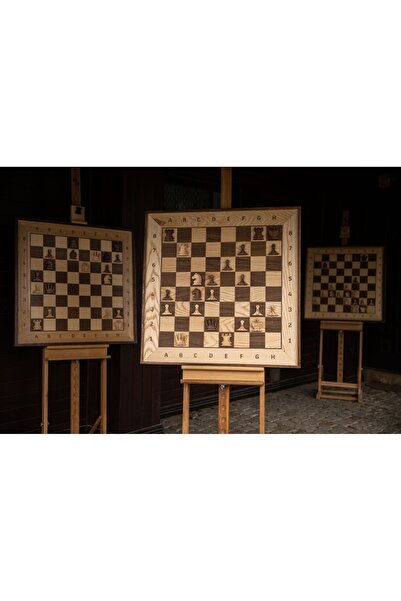 Sunrise Chess & Games Elegant wooden demonstration chess Top Bottom Set with ...