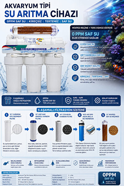 AQUA BELLA Akvaryum Su Arıtma Cihazı 0ppm Saf Su Üretimi