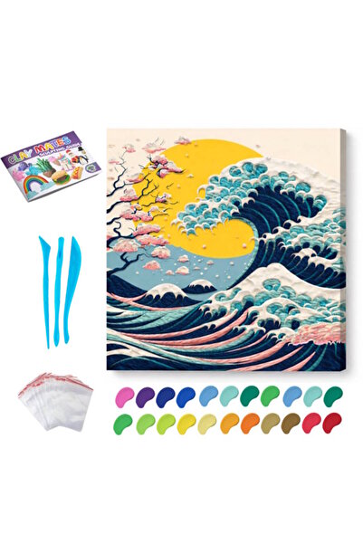 OEM Splat Planet Σετ Ζωγραφικής με Πηλό "Big Wave" σε Καμβά 30x30cm