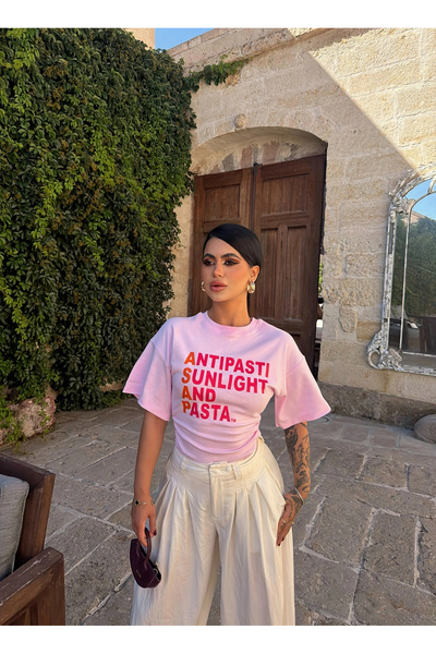 kırmızı butiks Pink Summer Corset T-Shirt
