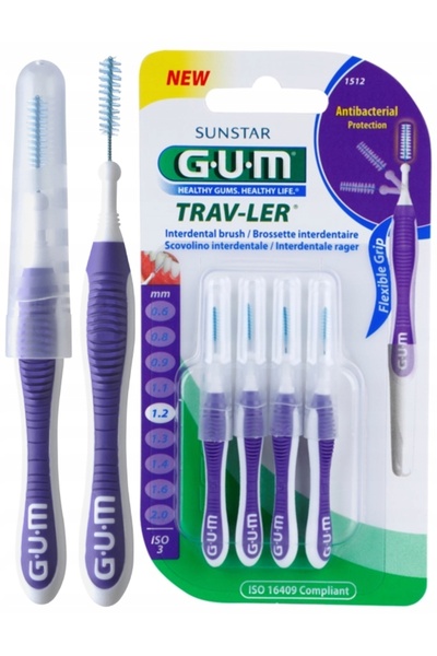 NO BRAND Periuțe interdentare SUNSTAR GUM Trav-Ler 1.2 mm Mov (4 bucăți)