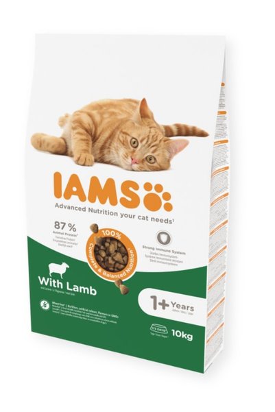 NO BRAND Hrană pentru pisici IAMS For Vitality Adult Carne de miel 10 kg