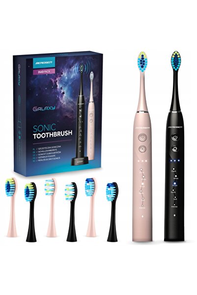 NO BRAND BERDSEN Galaxy Duo periuță de dinți sonică (2 bucăți) Negru + Roz