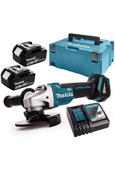 Makita DGA506 125мм 18В Безчетков ъглошлайф Комплект с 2x5Ah батерии в MAKPAC...