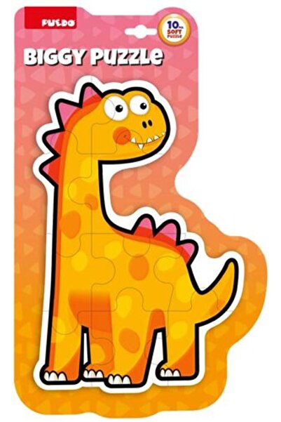 PUEDO TOYS Puzzle maxi PUEDO Dinozaur 10 piese mari 2+ ani Portocaliu