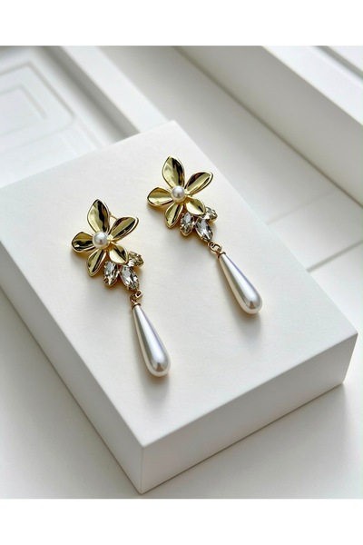 ayoljewelry Gold Steel Flower Earrings