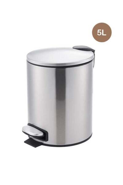 Trust Stainless Steel Trash Bin 5 Liter Silver Anti-Fingerprint & Soft Close Lid