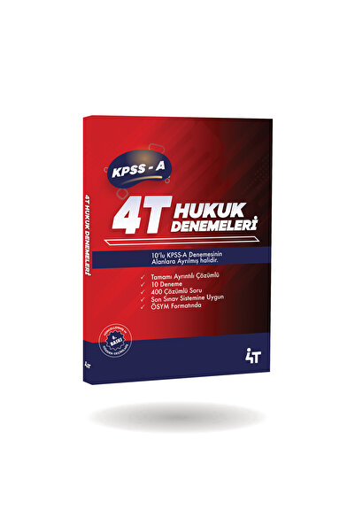4T KPSS-A TAMAMI ÇÖZÜMLÜ 10’LU HUKUK DENEMELERİ 6.BASKI