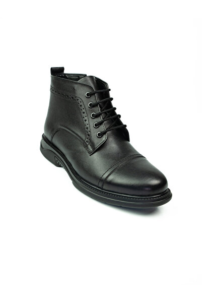 Nobel 6031 Black Leather Lace-Up Men's Boots