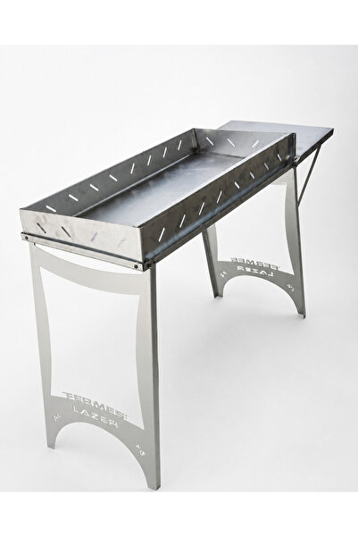Lazer Metal F3 Katlanır Çelik Mangal – Yan Masalı, Portatif Kamp ve Piknik Mangalı 76*80 cm