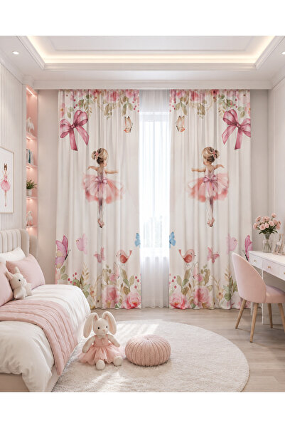 HOMESSA Ballerina Girl, Flower and Butterfly Double Winged Children's Room Ba...