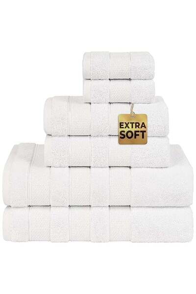 Generic Safi Plus 6-Piece Towel Set 100% Turkish Genuine Cotton Super Soft & ...