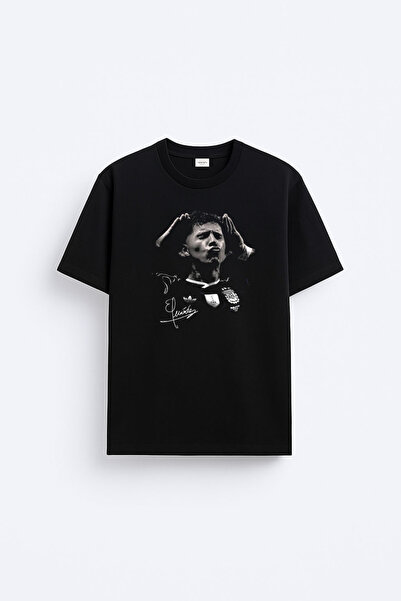 cesita Argentina Enzo Fernandez Printed Cotton Black T-Shirt T-Shirt
