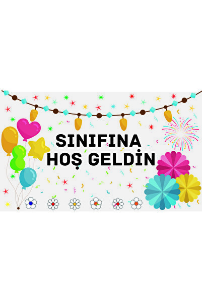 TELLGRAF Sınıfına Hoşgeldin Temalı Vinil Afiş (70x100 cm 1 Adet Köşeleri Meta...
