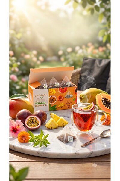 Ghamdan Tea Ghademan Beauty Tea 20 Bags - Natural Herbal Blend with Strawberr...