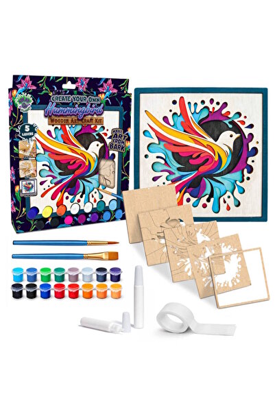 OEM Splat Planet Ξύλινο Σετ Χειροτεχνίας "Hummingbird" 25x25cm