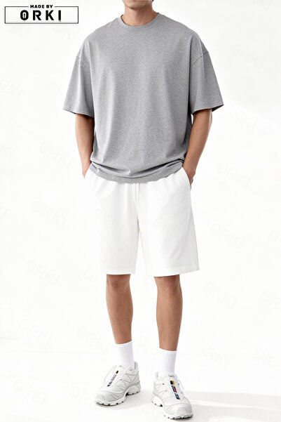 EFFRENATU Set unisex de tricou și pantaloni scurți, croială lejeră supradimen...