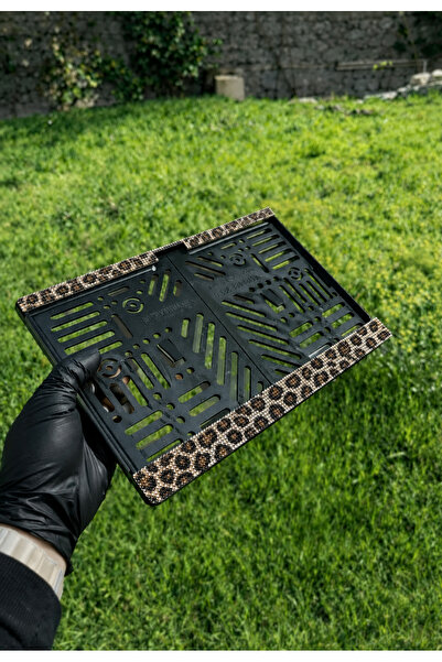IŞILTI DESİGN Açık Leopar Taşlı Kristal Motor Plakalık Parlak Taş Tüm Motorsi...