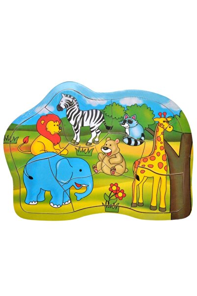 OEM Puzzle din lemn cu animale din jungla, 9 piese